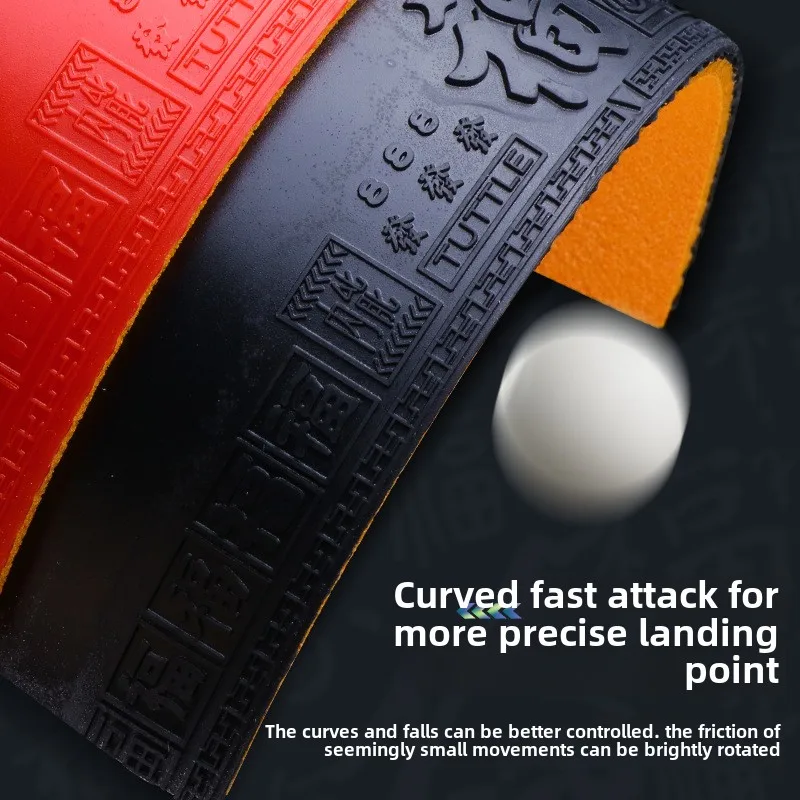 Table Tennis Rubber TUTTLE 888- Fu Ping Pong Paddle High Elasticity Sponge Adhesive