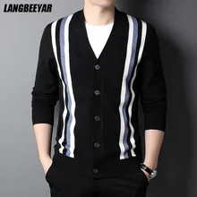 

Top Grade Luxury New Brand Designer Fashion Plain Knit Mens Cardigan Sweater Korean Casual Trendy Coats Jacket Men Clothing