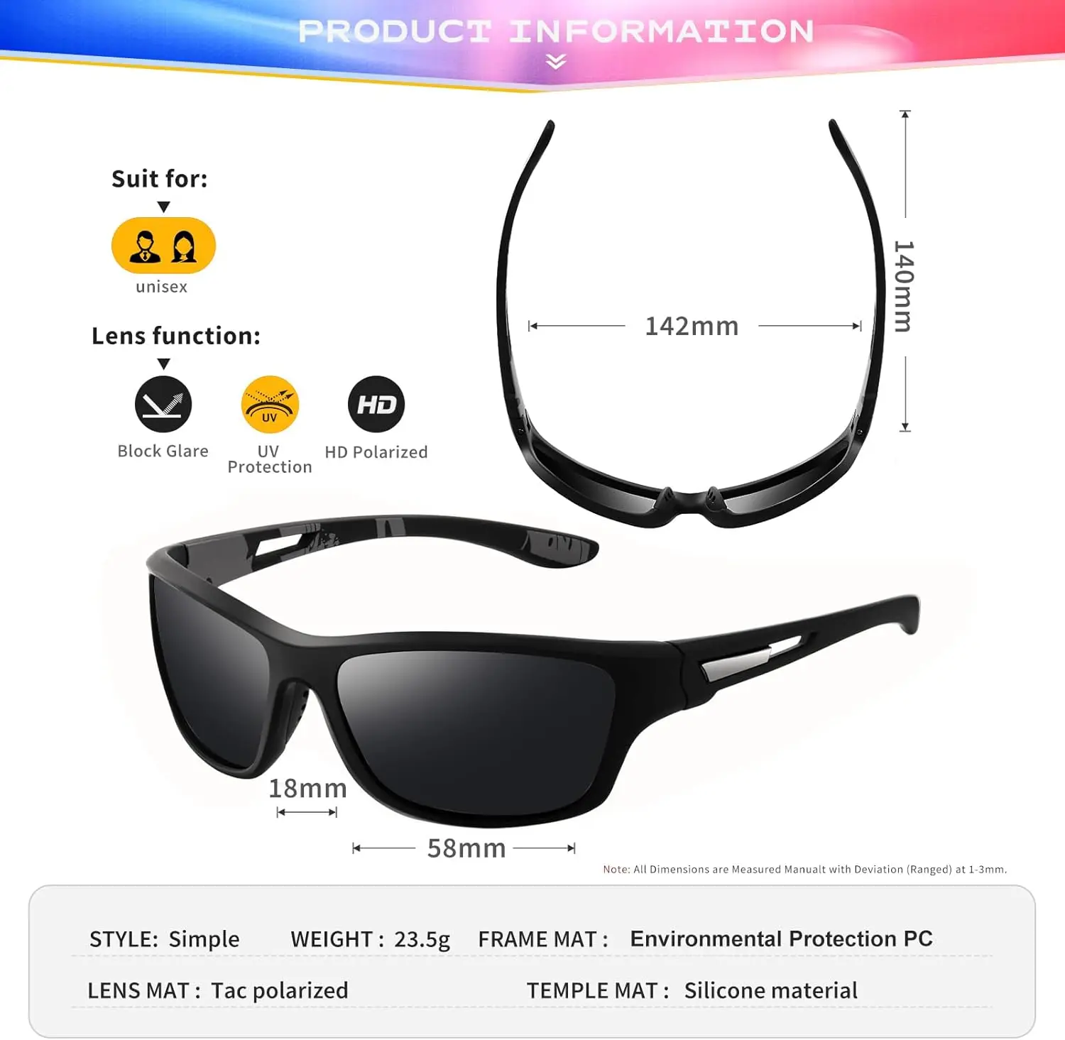 Polarized Sports UV400 Protection Wraparound Sunglasses