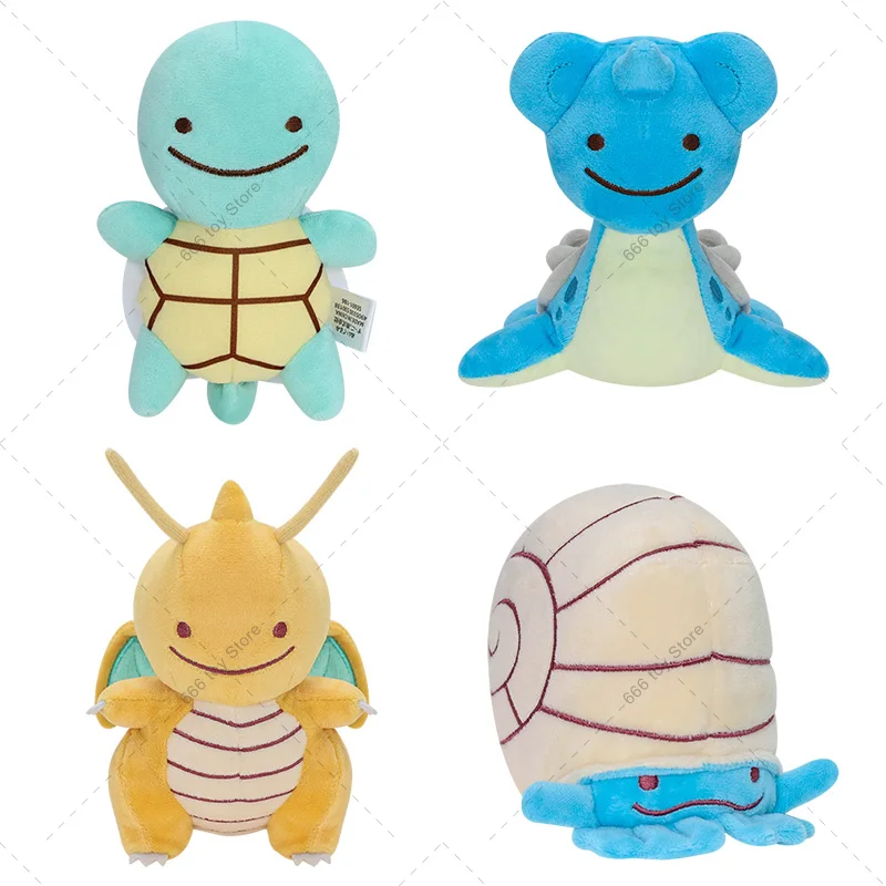 Small Anime Pokemon Plush Toys Squirtle Lapras Dragonite Omanyte
