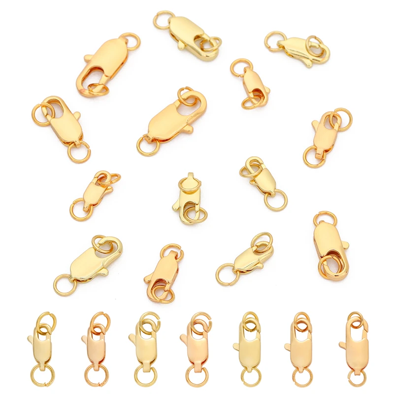 18 Karat Gold Plated Lobster Claw Clasps in Bulk for DIY Jewelry