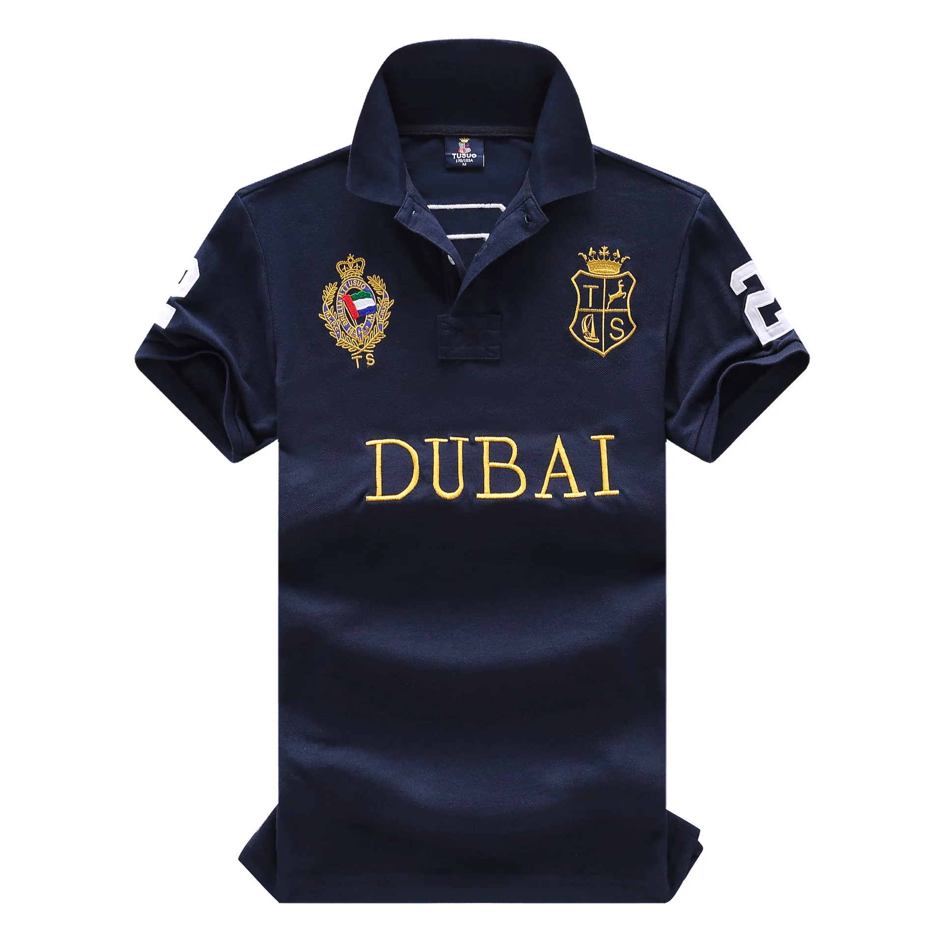 New Polo Shirts for Men Cotton Dubai-inspired Embroidery, Short