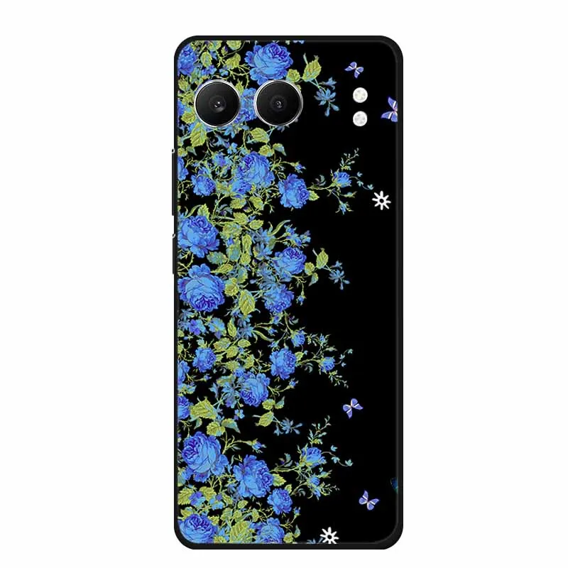 Cute Cartoon Cat Black Silicone Soft Back Cover Case