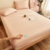 100% Cotton Soft Fitted Sheet with Elastic Bands Non Slip Adjustable Mattress Cover for Double King Queen Bed 90x200 150x200 180 4