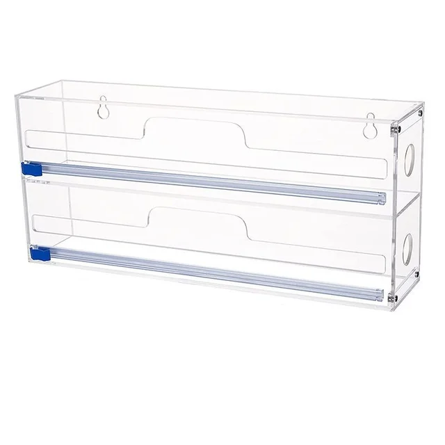 New 3 IN 1 Plastic Wrap Dispenser with Cutter Food Wrap Cling Film