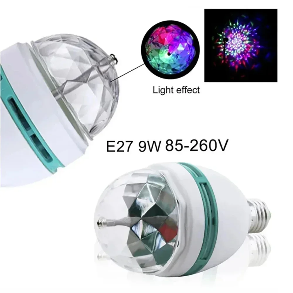 E27 Disco Light disco light Rotating RGB Party Lamp LED Strobe Light Crystal Disco Bulb For Birthday Party Club Bar KTV Halloween Christmas