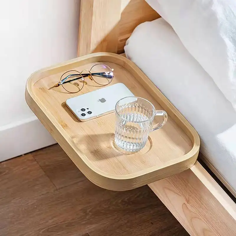 

Modern Minimalist Bedside Storage Rack Bedroom Solid Wood Projector Bedside Table Free Punching Bed Creative Storage Partition