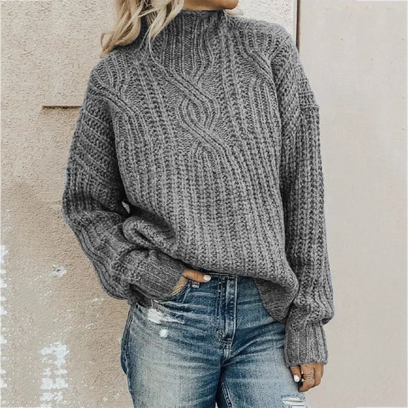 

Autumn and Winter Sweater Winter Clothes 2023 New Fashion Women Sweater Women High Neck Twist Knit Pullover Sweater Twisted Pair