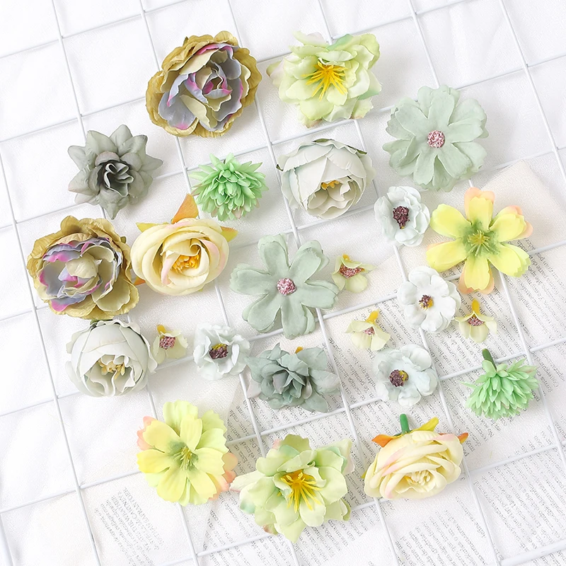 Rose künstliche Blumen Köpfe für zu Hause Raum dekor Hochzeit Hochzeit Dekoration gefälschte Blumen DIY Sammelalbum Geschenk box Zubehör – Detail 18