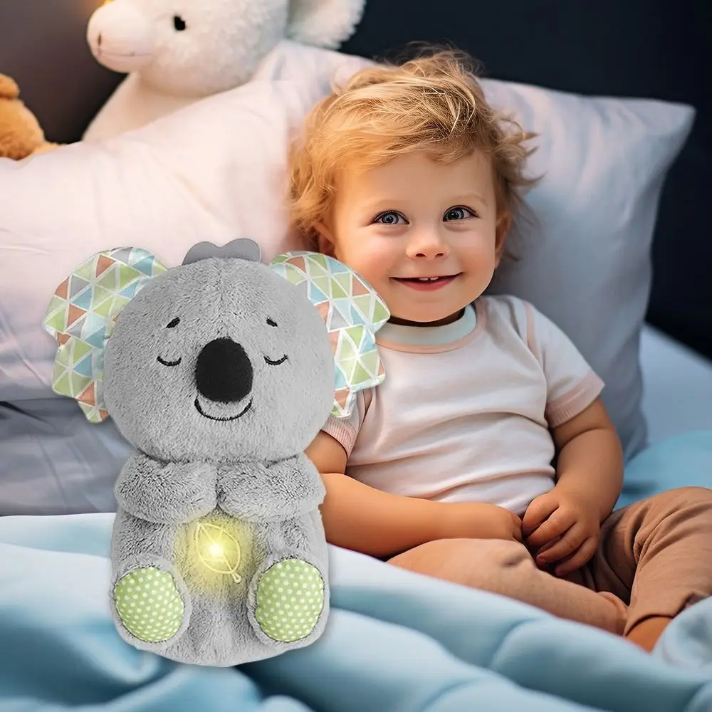 Plush Plush Slumber Otter Toy with Breathing Movement with Music Soothing Sleeping Otter Toy Baby Rattle and Teething