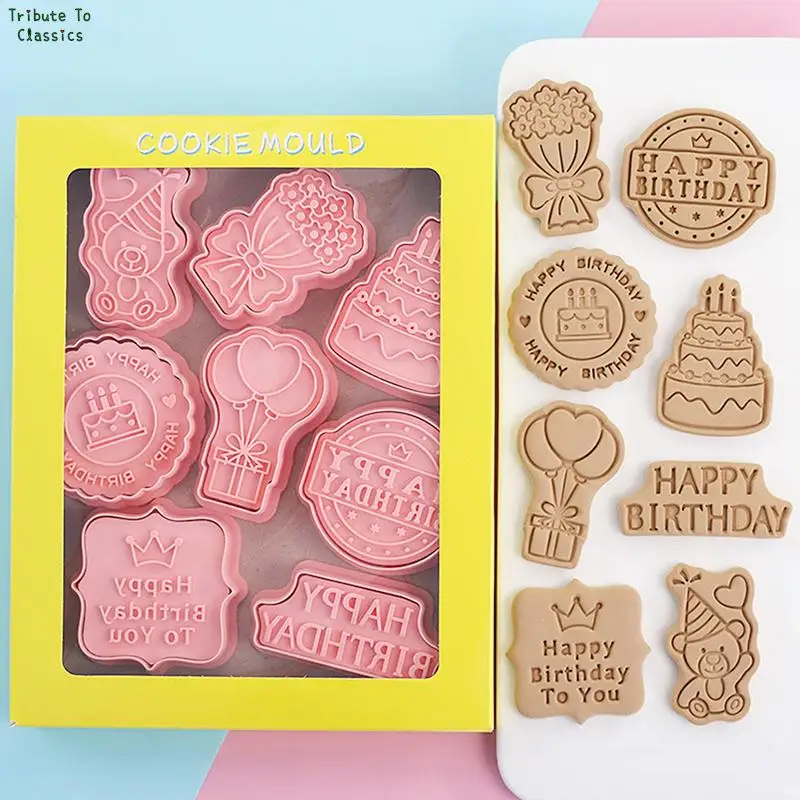 27 Styles Cookie Cutters Plastic 3D Dinosaur Shape Cartoon Pressable Biscuit Mold Cookie Stamp Kitchen Baking Pastry Bakeware