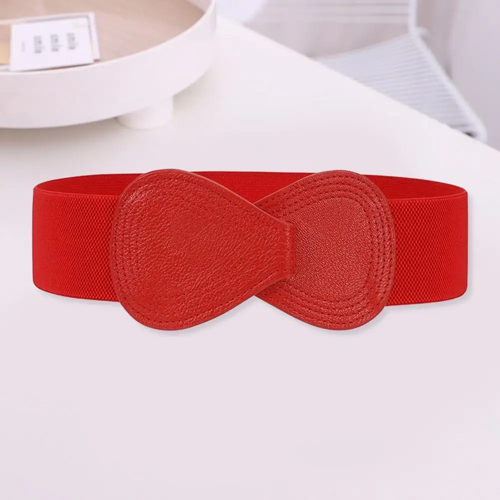 

Elastic Band Belt Stylish Women's Sweater Dress Waistband Elastic Cross Bow Belt with Solid Color Anti-slip Design Great