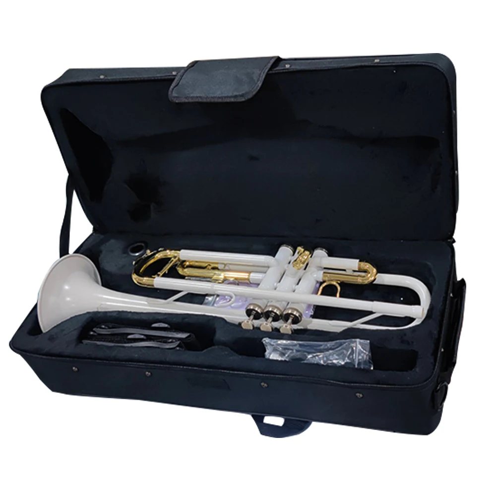 White Trumpet Musical Instrument B-flat Brass Wind Instrument Children Trumpet Performance Student Grade Examination Beginners