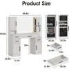 Makeup Vanity with Lighted Mirror & Power Strip, Large Vanitys Desk, 4 Drawers, 3 Cabinets & Hairdryer Rack, Makeup Vanity 6