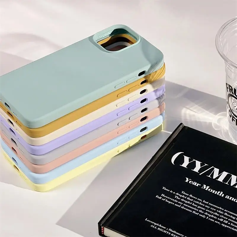 Luxury Candy Color Liquid Silicone Soft Matte Phone Case