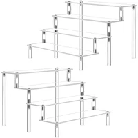Black 1-5 Tier Acrylic Display Stand Clear Display Riser Rack for Cupcake Perfume Doll Décor Organizer Amiibo Funko POP Figures 2
