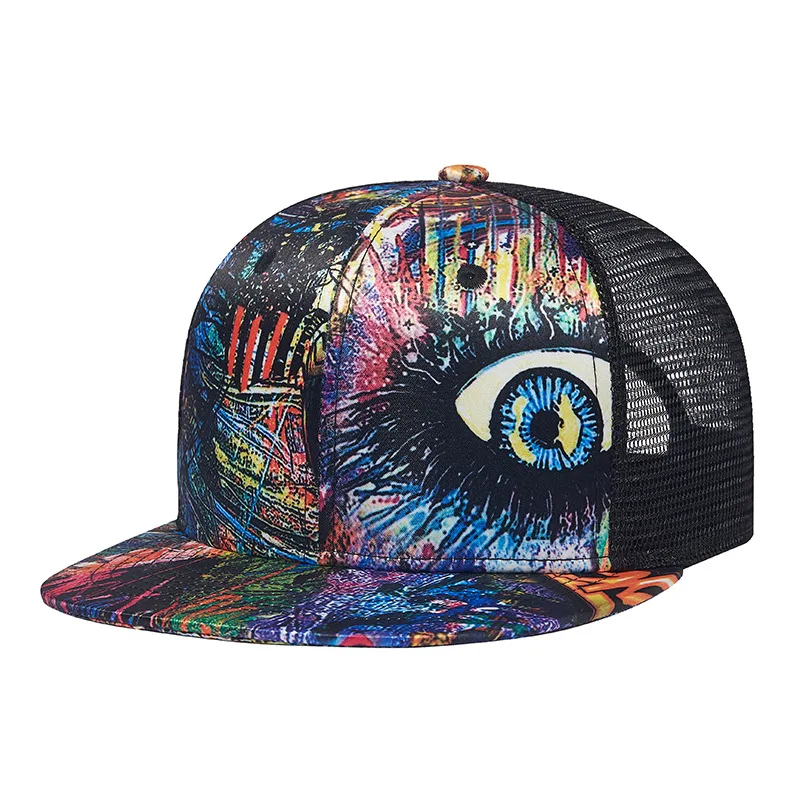 

New graffiti three-dimensional pattern printed hip hop cap European and American trend baseball cap tide men and women
