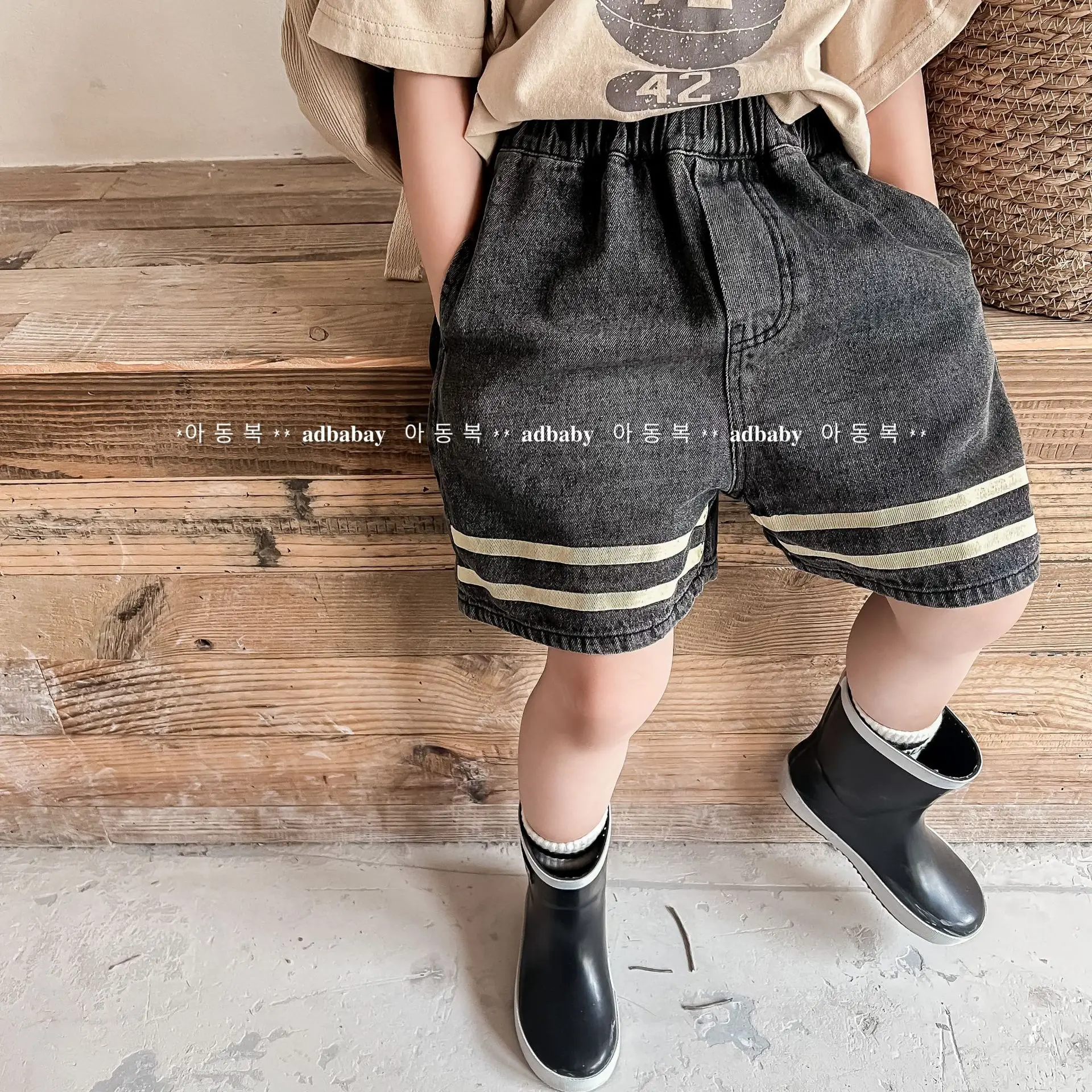 

Летние джинсовые шорты до колен для девочек и мальчиков, 2 цвета, 2023