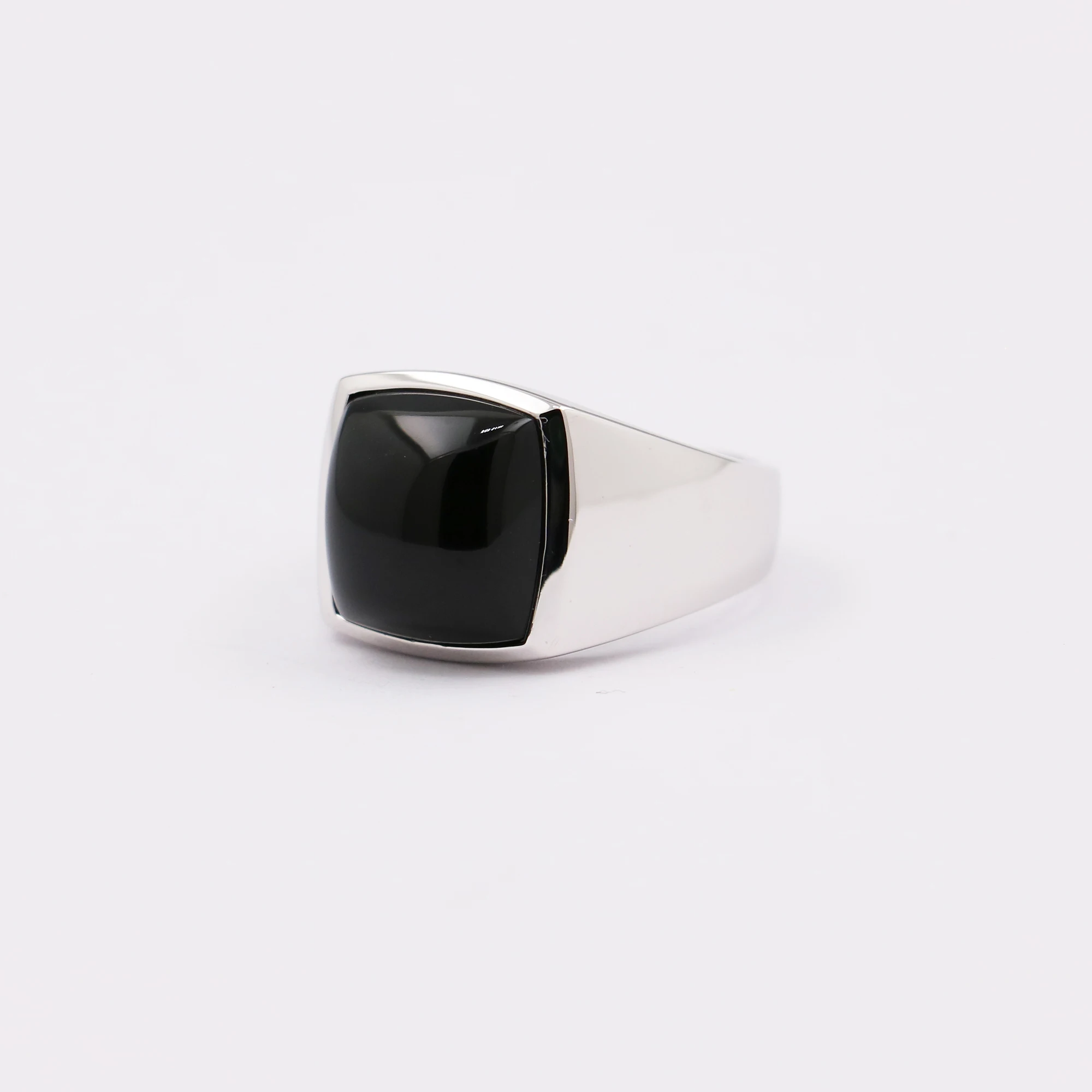 

Mens Silver Onyx Signet Ring