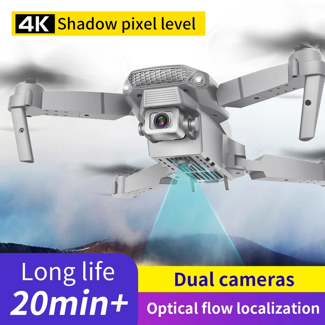 E88 Rc Drone 4K Profesional HD Dual Camera 2.4Ghz Mini Foldable Quadcopter Real-time Transmission Helicopters Gift Toys for Boy 2