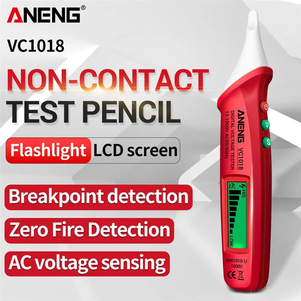 

ANENG VC1018 Electric Sensor Tester Pen Digital Intelligent AC Voltage Meter 1000V Voltmeter Buzzer Detector For Electric Tool