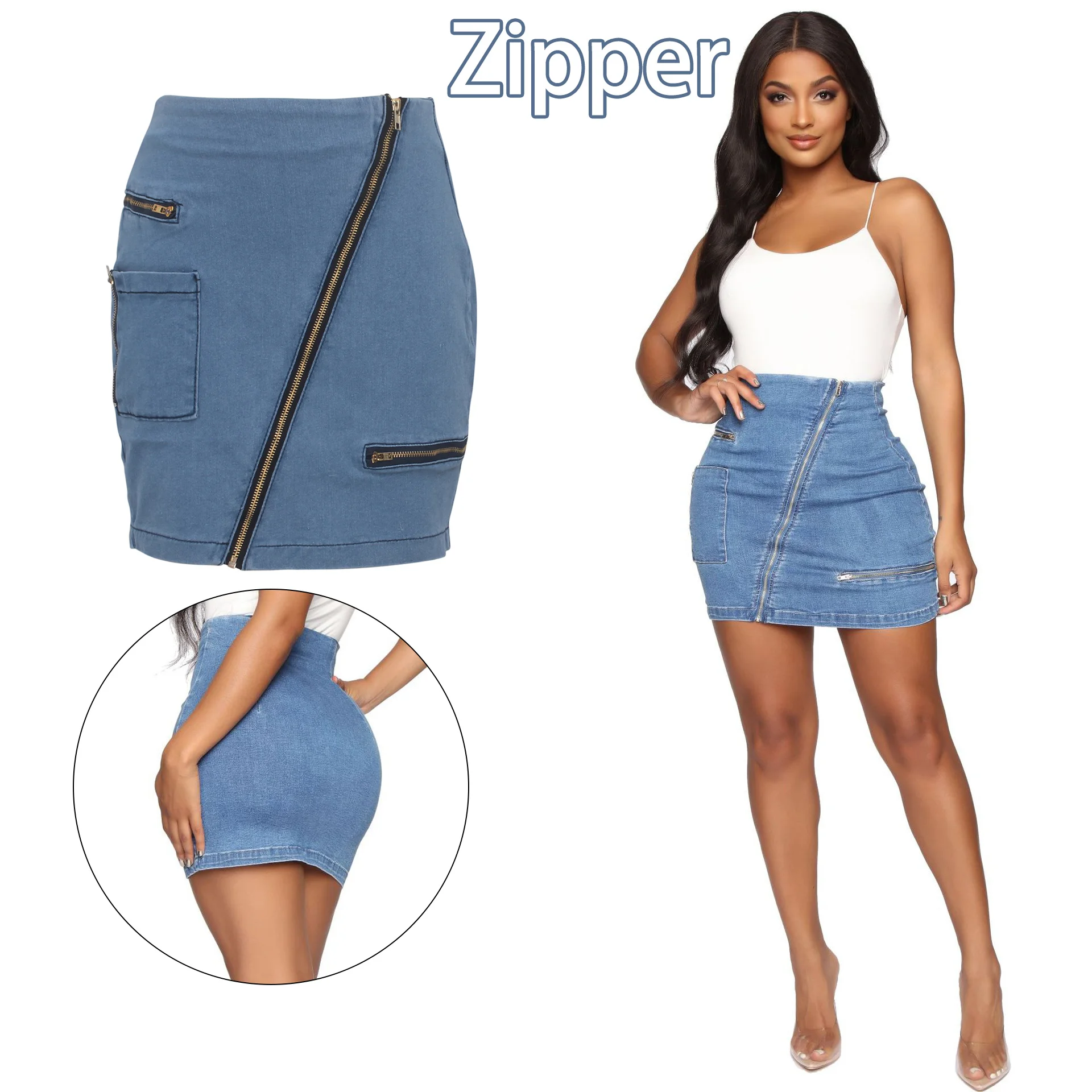 Woman Easy Take Off Zippers Skirts Outdoor Sex for Lovers Y2K Club Push Up Skinny Mini Dress Denim Sexy Costume Wild Exposure woman easy take off zippers skirts outdoor sex for lovers y2k club push up skinny mini dress denim sexy costume wild exposure