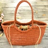 100% Natural Cowhide Weave Handbags Fashion Small Manual Hand Made Ladies Woven Handbag Exquisite Tote Dating Shopping Bags 5