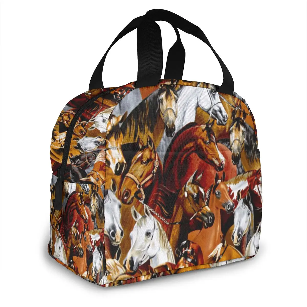 

NOISYDESIGNS School Fresh Cooler Tote Bags Crazy Horse Pattern Portable Thermal Oxford Lunch Bags Women Lunch Box Food Handbags