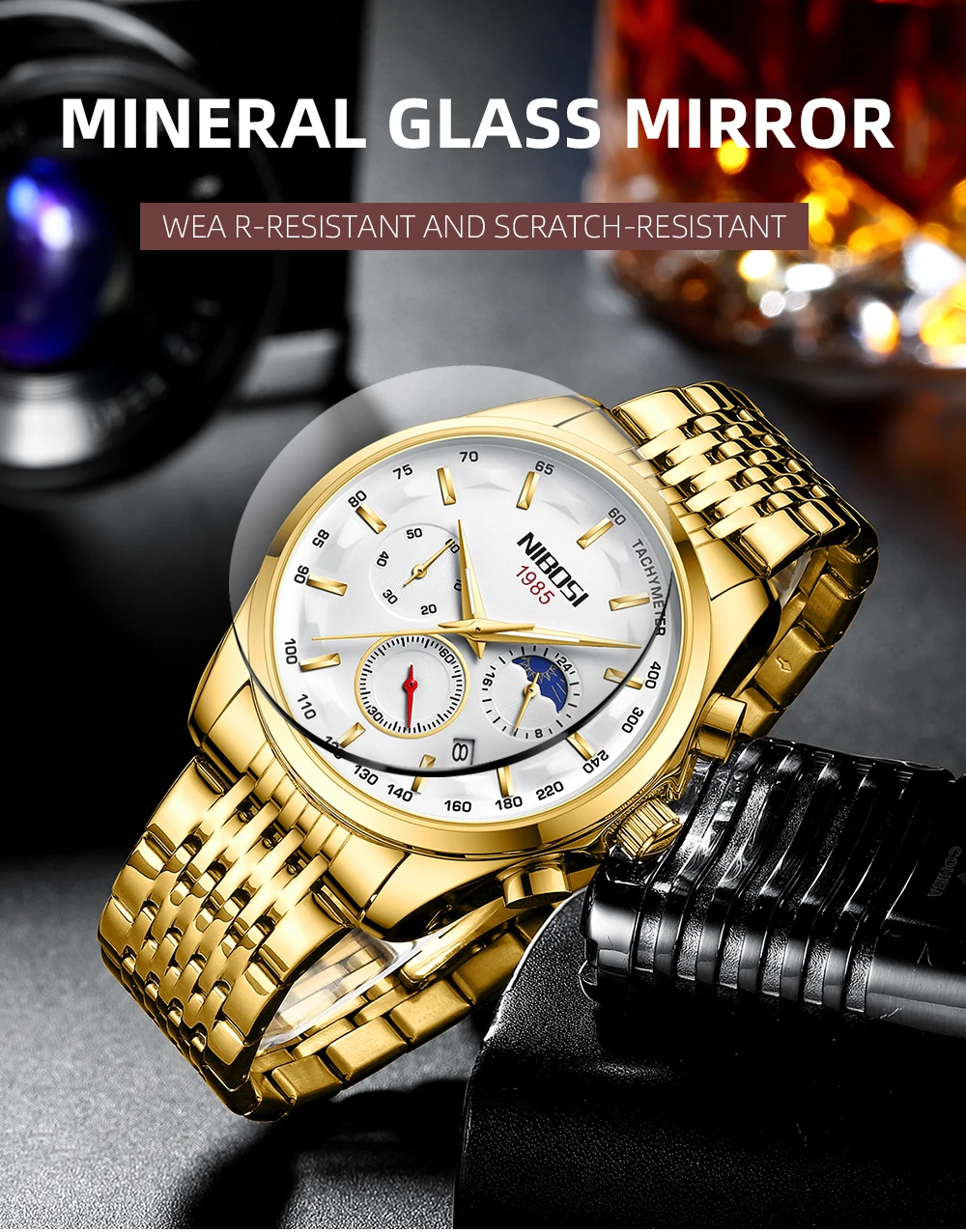 NIBOSI 2022 Relogio Masculino Fashion Brand Luxury Mens Watches Stainless Steel Waterproof Sports Quartz Men Watch For Gift Box