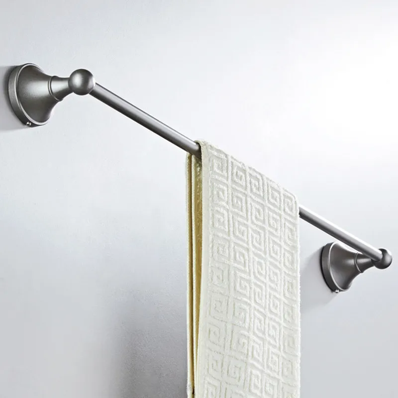 gray Single pole Towel Hanger Wall Mounted Towel Rack Bathroom Brass Gold Bar Rail accessories Retro design Shel