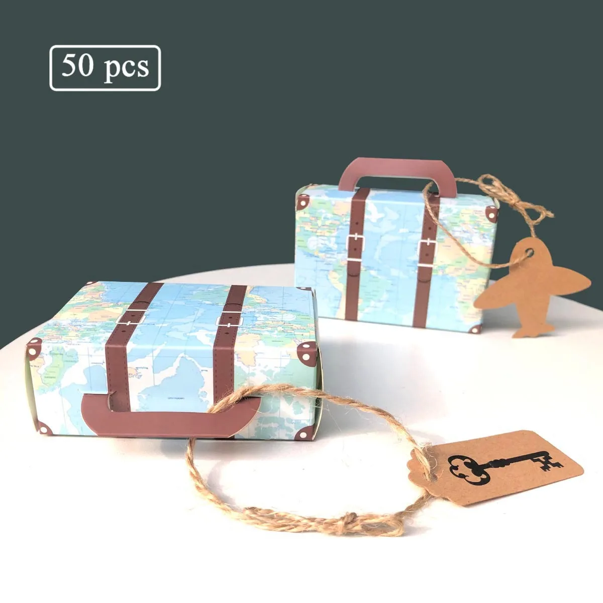 Mini-Reisekoffer, Pralinenschachtel, Kraftpapier, Schokolade, Geschenkbox, Verpackung, Tasche, Hochzeit, Geburtstag, Party, Dekoration