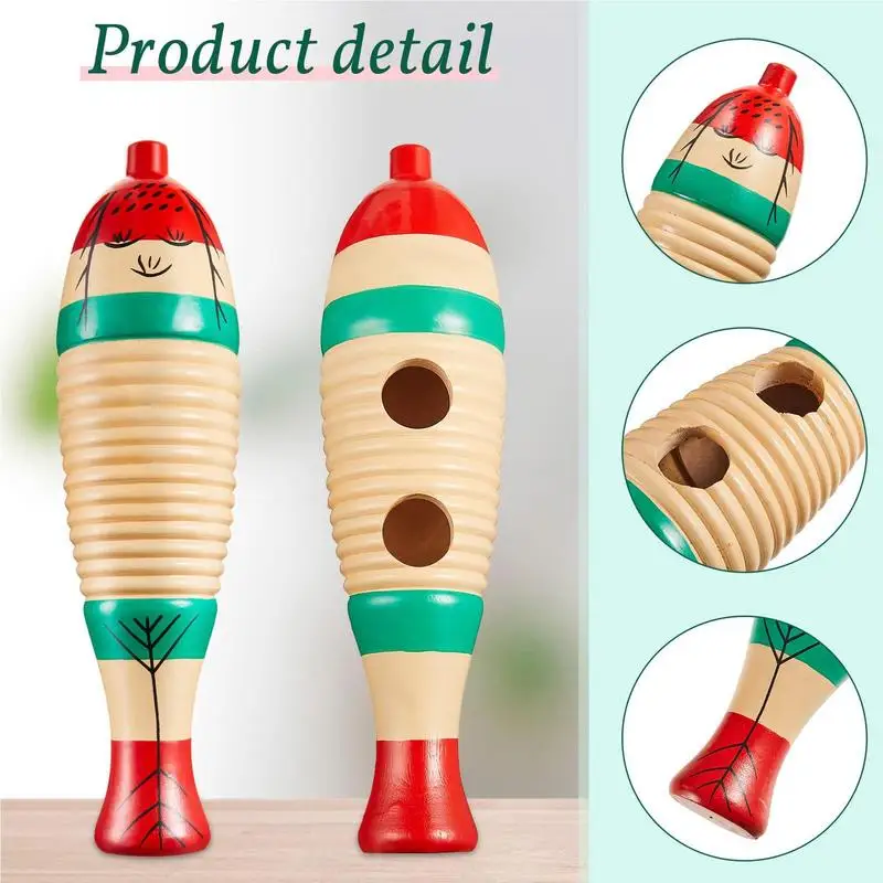 Toddler Musical Instruments Rhythm Toy Wooden Fish Frog Guiro Music Toys Baby Kid Child Early Educational Percussion With Mallet musical percussion instruments