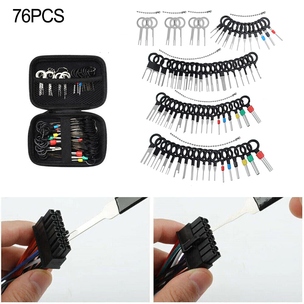 Lightweight and Portable Pin Removal Tool Kit 76Pcs Terminal Extraction Set