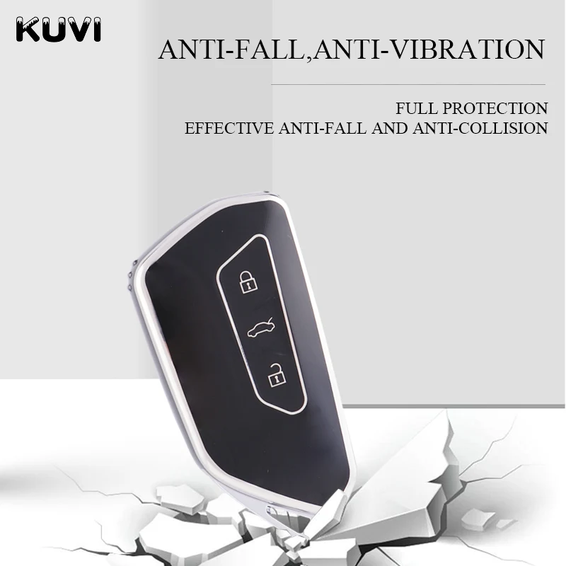 Key Case Cover Soft TPU Car Remote for VW Volkswagen Golf 8 MK8 For Skoda Octavia For Seat Protection Shell Accessories