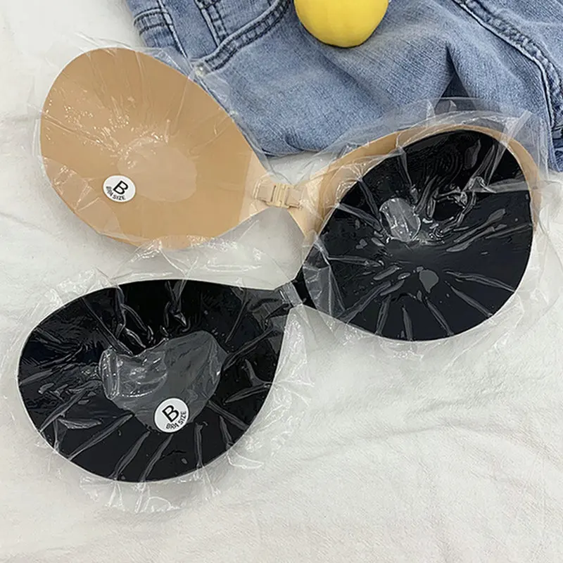 

Sexy Women bra Invisible Push Up Bra Self-Adhesive Silicone Seamless Front Closure Sticky Backless Strapless Bralette Underwear