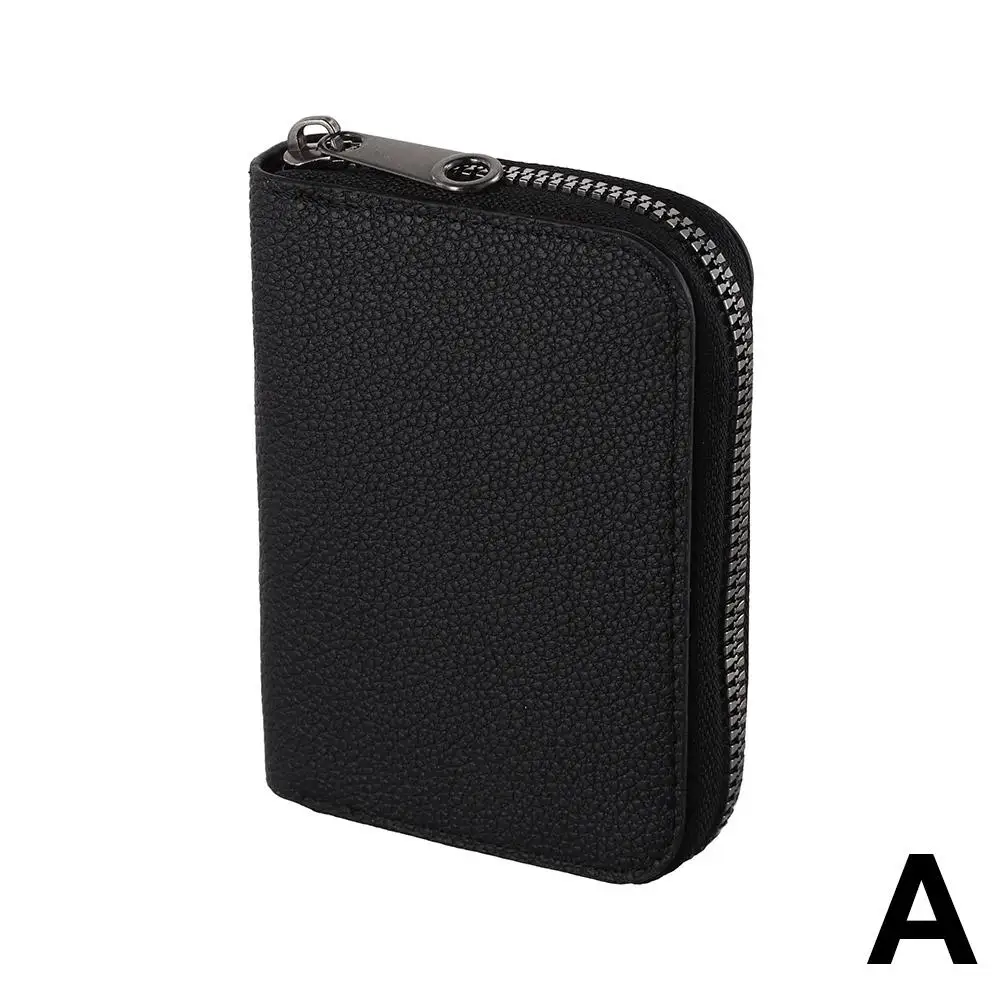 Mehrfach-Kartenhalter Vintage Kleine Geldbörse für Damen und Herren Geschäfts-Bankkarten-Etui Münzbeutel aus Massivem Leder mit Reißverschluss – Detail 5