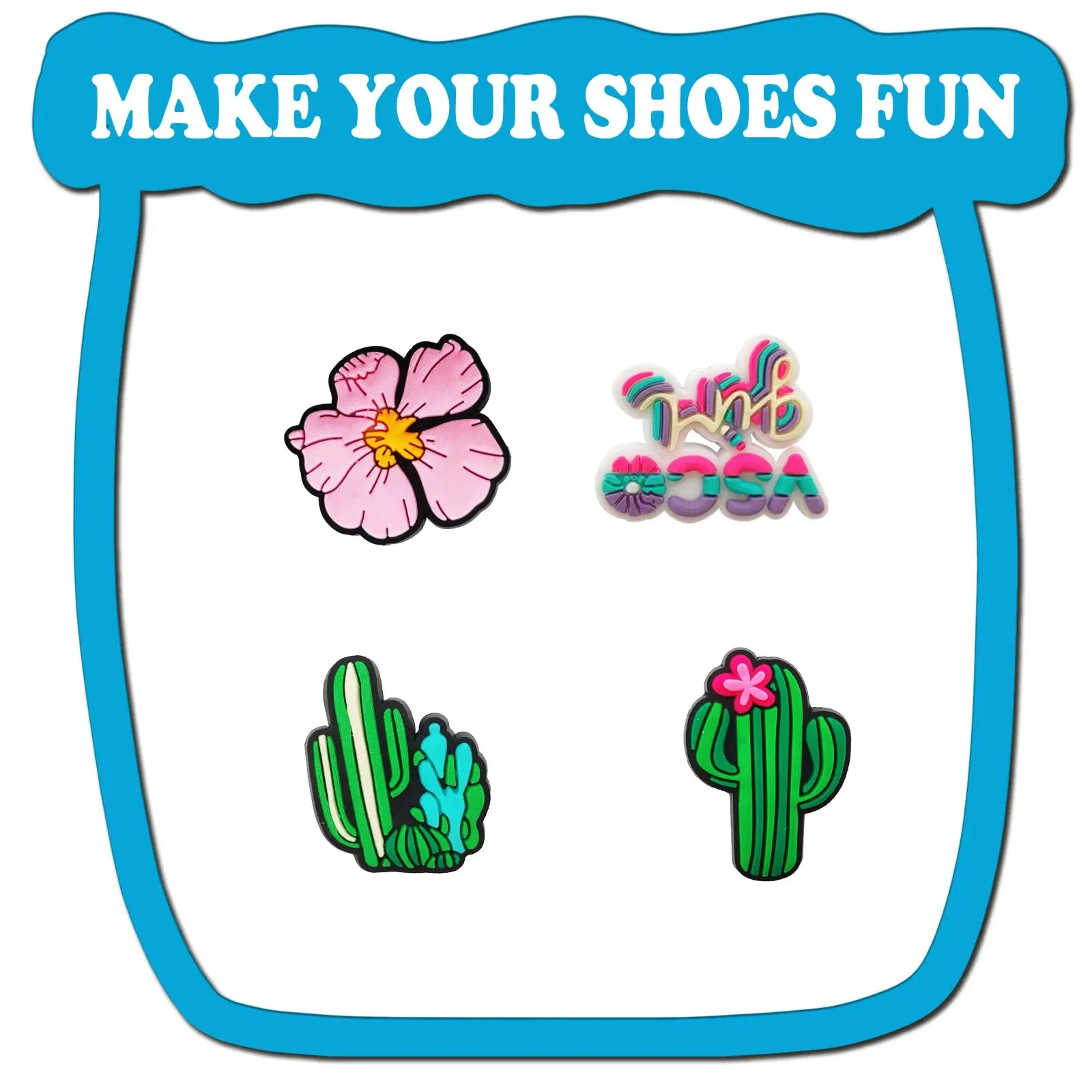 Shoe Charms 25Pcs Summer Collection Theme Shoe Charms For Bubble Slides Sandals