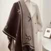 New Luxury Winter Two-Sided Cashmere Long Fringe Scarves High Quality Women Thicken Wrap Shawl Ladies Pashmina Warm Scarf