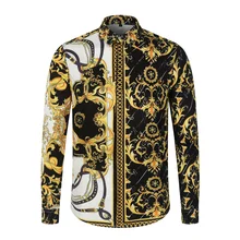 

Mens Clothing Hawaiian Luxury Shirts Chemise Homme Meth Women Retro Floral Male Long Sleeve Print Dress Slim Fit Party Shirt