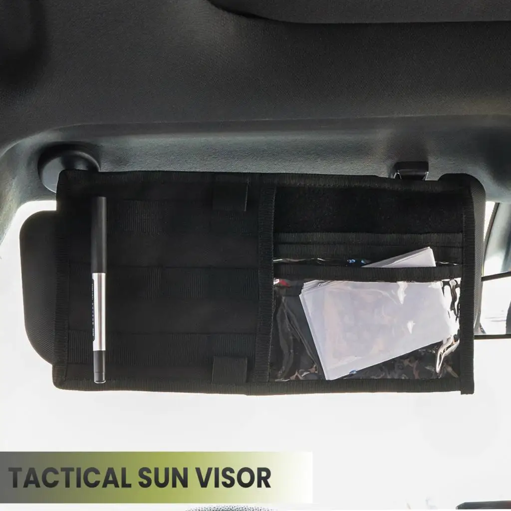 Tactical MOLLE Vehicle Visor Panel EDC Tool Pouch CD File Storage Bag Truck Car  Sun Visor Organizer Auto Gear Accessories Holder AliExpress