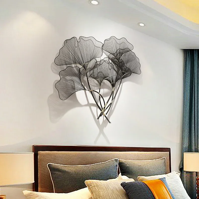 

Restaurant Wall Decoration Wrought Iron Wall Decoration Wall Hangings European Style Wall Ginkgo Leaf Decorations