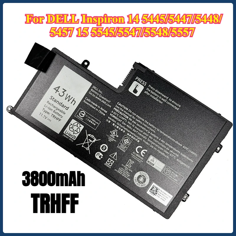 3800mAh TRHFF Laptop Battery for DELL Inspiron 14 5445/5447/5448/5457 15 5545/5547/5548/5557 Latitude 14-3450 15-3550