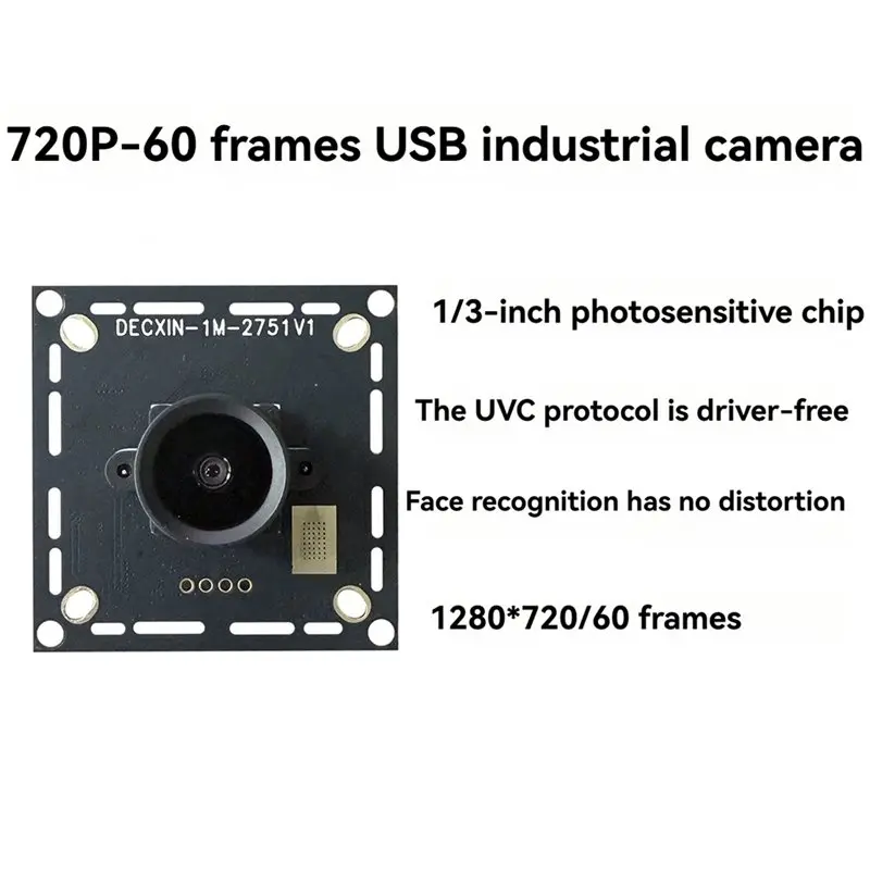A99E-드라이버 필요 없음 USB 카메라 모듈 1MP 720P 60 프레임 90도 광각 왜곡 없는 카메라 모듈 얼굴 인식에 이상적