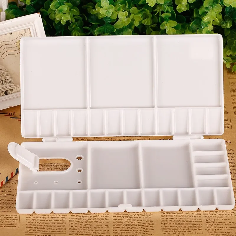 Flip Cover Plastic Oil Painting Palette DIY Watercolor Painting Supplies Drawing Tool