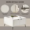 Coffee Table, Lift Top Coffee Table for Living Room, 35.4" Square Coffee Table with Storage, Modern Fluted Center Table with Hid 6