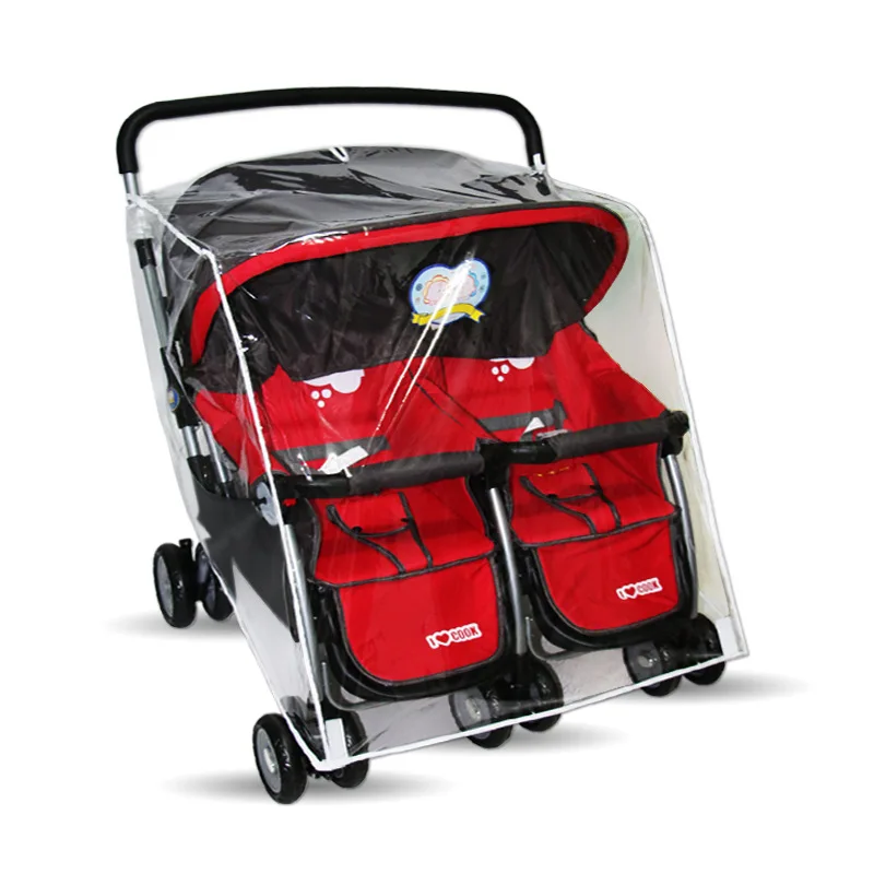 Trasparente Passeggino Parapioggia PVC Universale Impermeabile Ventilazione Antipolvere Antipolvere Meteo Scudo Copri-ombrellone Accessorio