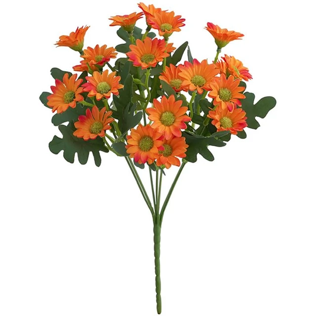 Orange Fake Flower Artificial Daisy 10 Tall x 3.5 bloom (1 stem) 