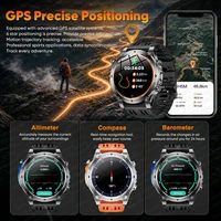 Nouvelle montre intelligente de sport en plein air T-RX4 Ultra avec GPS intégré, boussole, altimètre, baromètre, étanche 10ATM, montre intelligente militaire pour hommes 2
