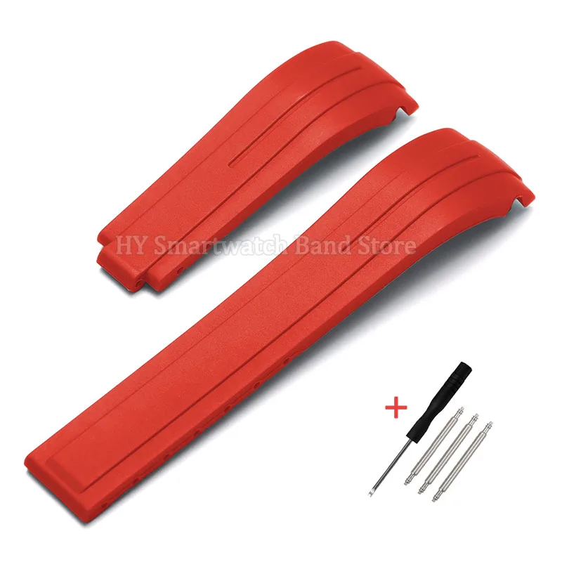 Curved End Rubber Watch Strap - Waterproof Replacement Bracelet
