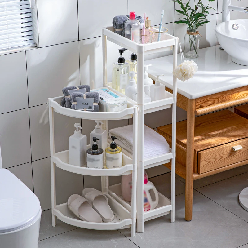 

Bathroom Storage Shelf Floor-To-Ceiling Bathroom Shelf Washbasin Storage Rack Bathroom Toilet Corner Storage Basket